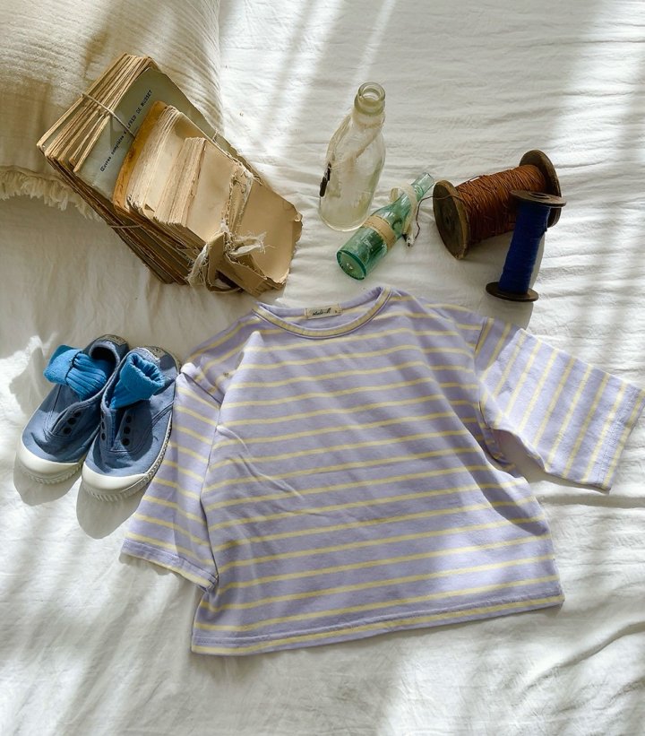 Studio M - Korean Children Fashion - #prettylittlegirls - Urban Stripe Boxy Tee - 7