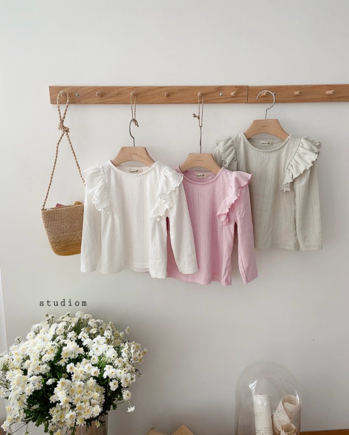 Studio M - Korean Children Fashion - #stylishchildhood - Lily Jacquard Frill Tee
