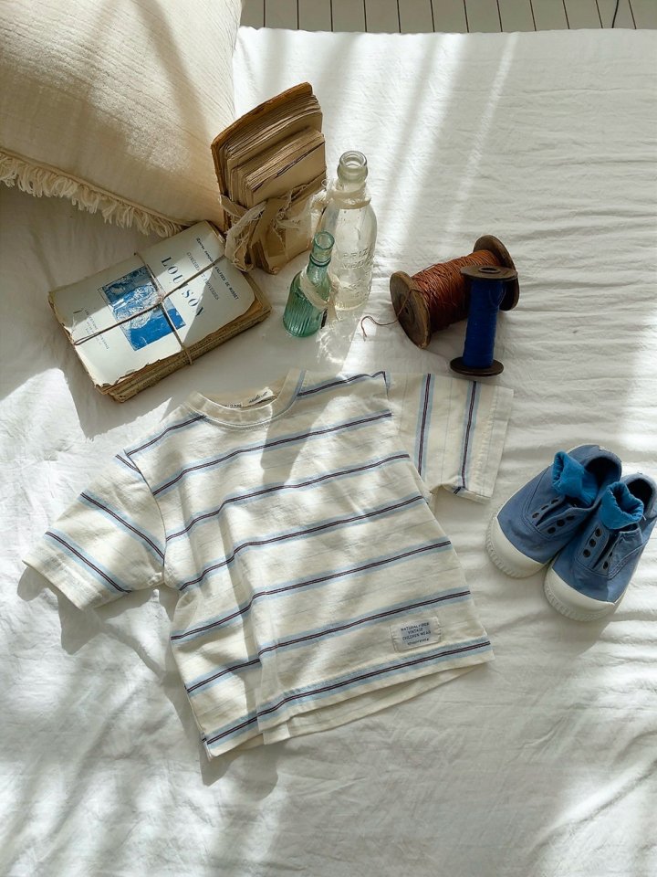 Studio M - Korean Children Fashion - #todddlerfashion - Ray Short Sleeve Stripe Tee - 7