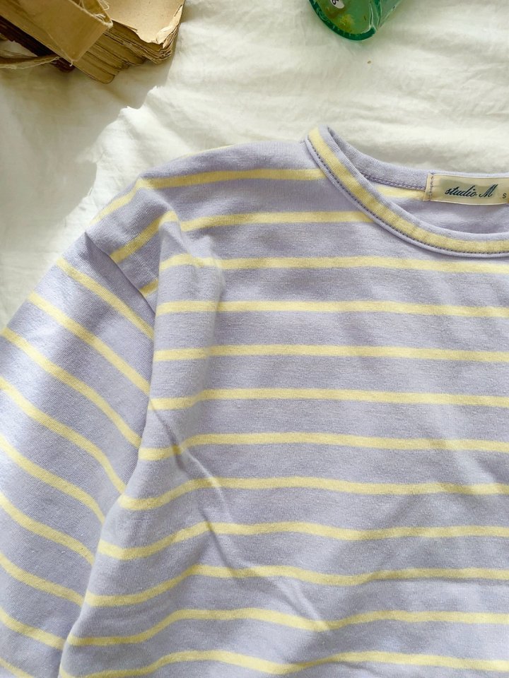 Studio M - Korean Children Fashion - #toddlerclothing - Urban Stripe Boxy Tee - 9