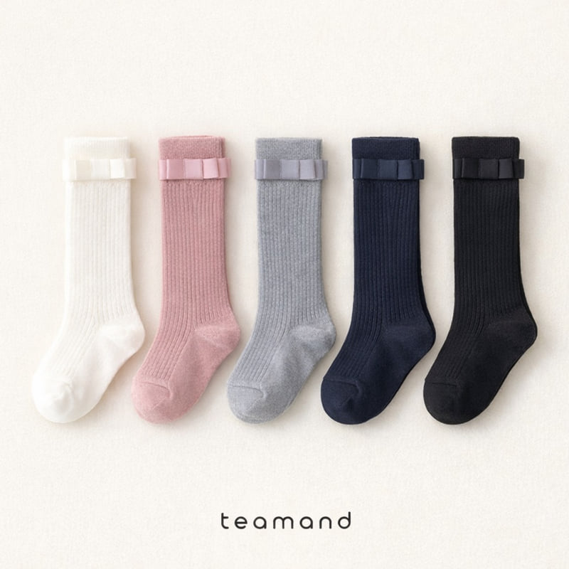 Teamand - Korean Children Fashion - #childrensboutique - Ribbon Rib Knee Socks