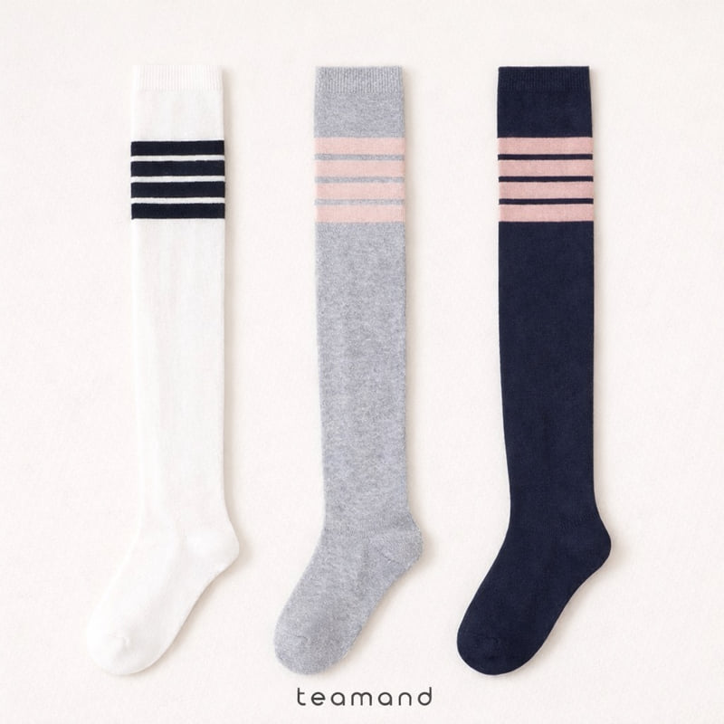 Teamand - Korean Children Fashion - #designkidswear - Half Knee Socks Set