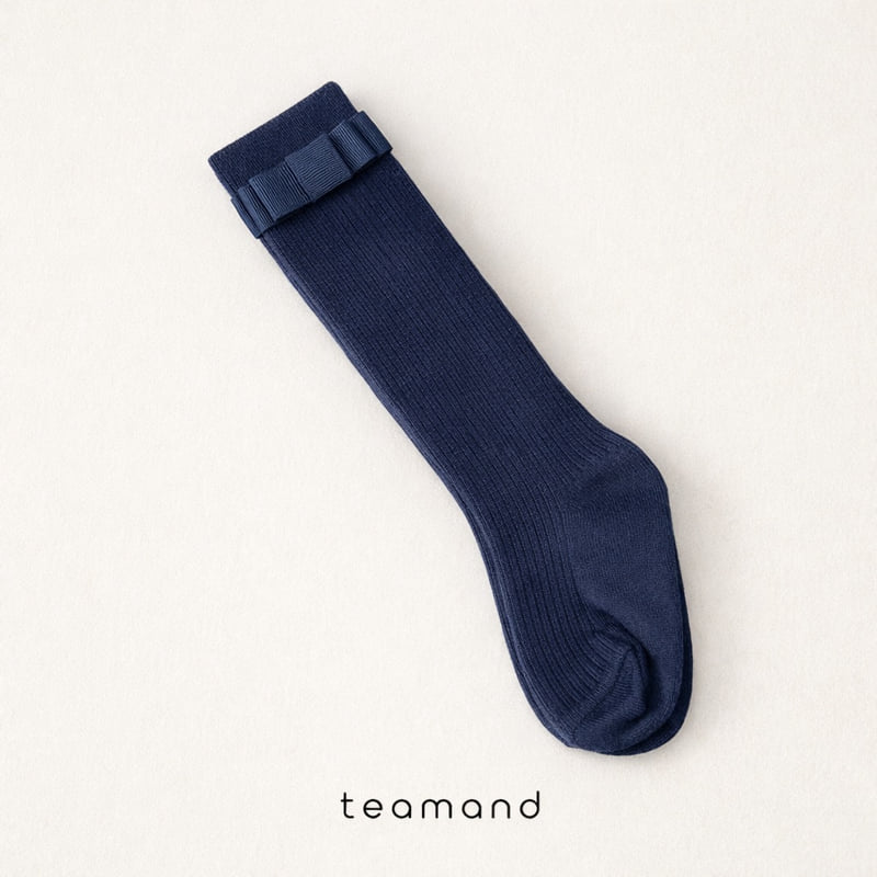 Teamand - Korean Children Fashion - #discoveringself - Ribbon Rib Knee Socks - 3