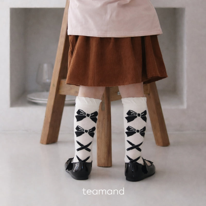 Teamand - Korean Children Fashion - #discoveringself - Ballet Ribbon Knee Socks Set - 4