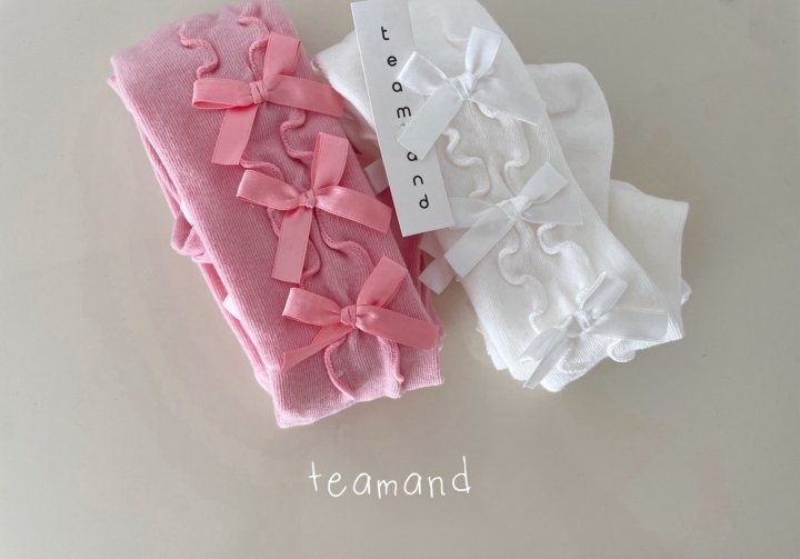 Teamand - Korean Children Fashion - #littlefashionista - Ribbon Tights - 6