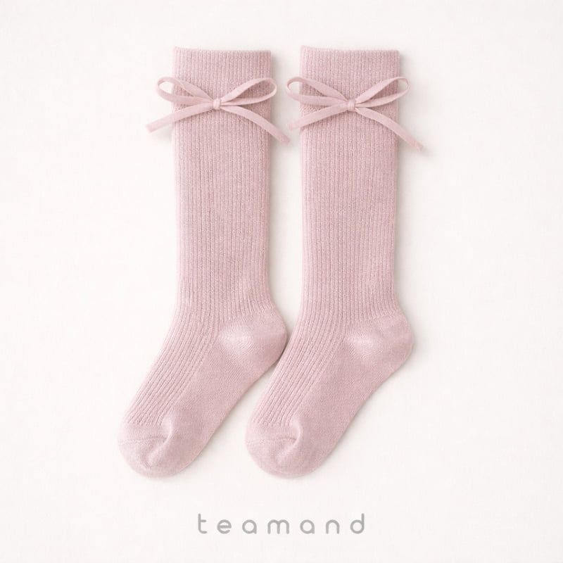 Teamand - Korean Children Fashion - #littlefashionista - Bonbon Ribbon Knee Socks - 7