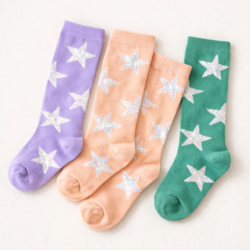 Teamand - Korean Children Fashion - #littlefashionista - Star Knee Socks Set - 3