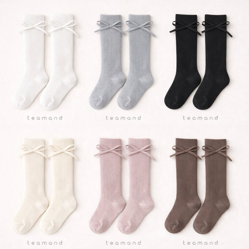 Teamand - Korean Children Fashion - #magicofchildhood - Bonbon Ribbon Knee Socks - 8