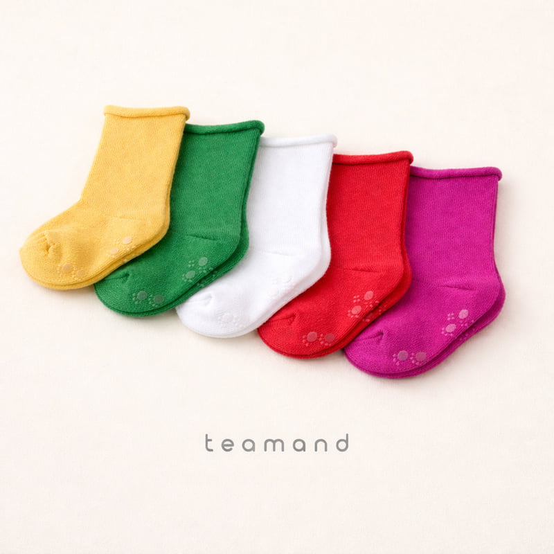 Teamand - Korean Children Fashion - #minifashionista - Plain Roll-Edge Set - 3