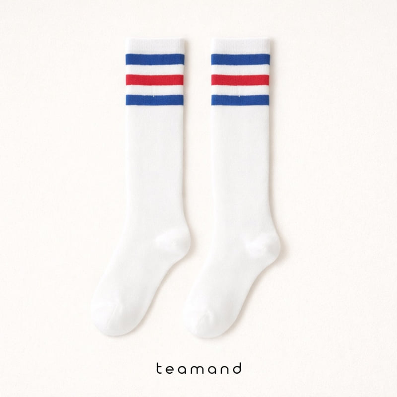Teamand - Korean Children Fashion - #prettylittlegirls - Triple Stripe Knee Socks - 3