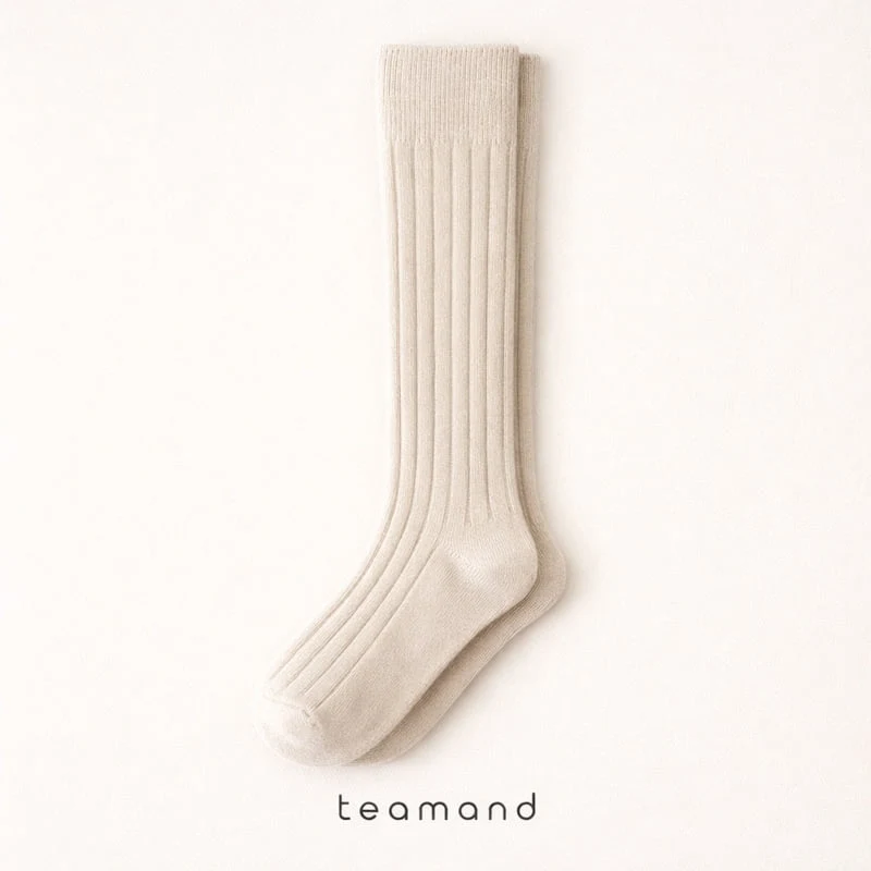 Teamand - Korean Children Fashion - #prettylittlegirls - Ribbed Knee Socks - 4