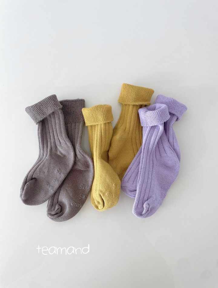 Teamand - Korean Women Fashion - #momslook - Ribbed Socks Mocha Set (with Mom) - 6