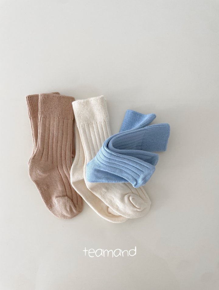 Teamand - Korean Women Fashion - #momslook - Ribbed Socks Cream Cheese Set (with Mom) - 5