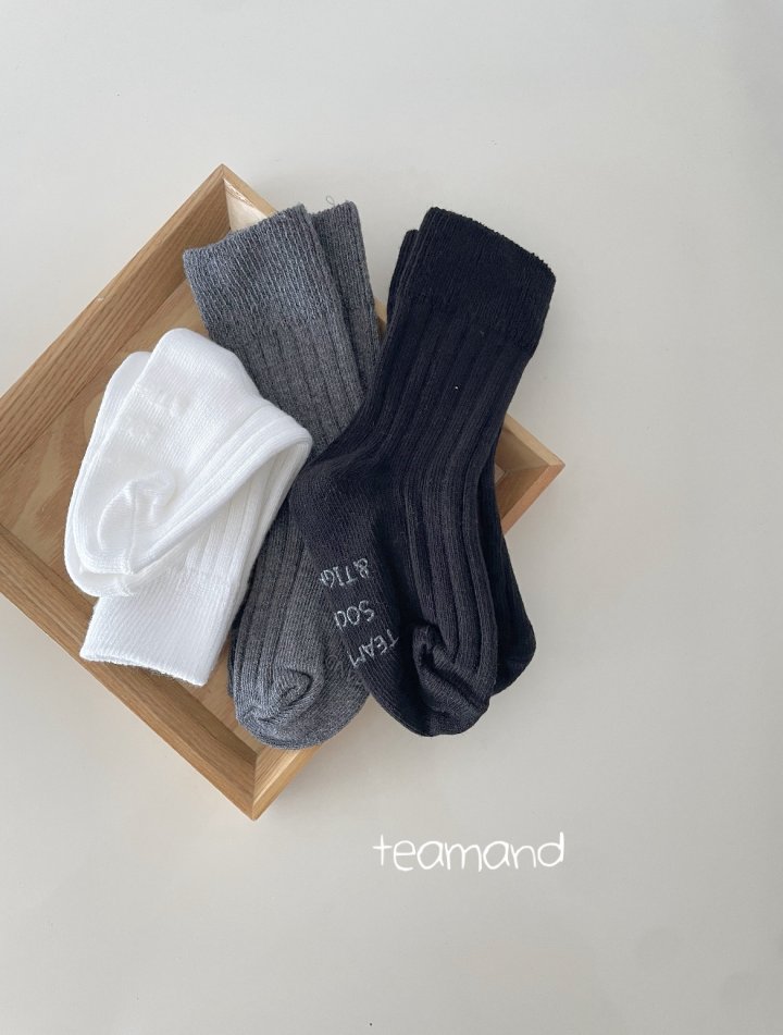 Teamand - Korean Women Fashion - #momslook - Ribbed Socks Plain Set (with Mom) - 7