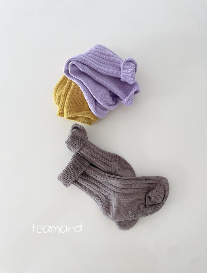 Teamand - Korean Women Fashion - #shopsmall - Ribbed Socks Mocha Set (with Mom) - 4