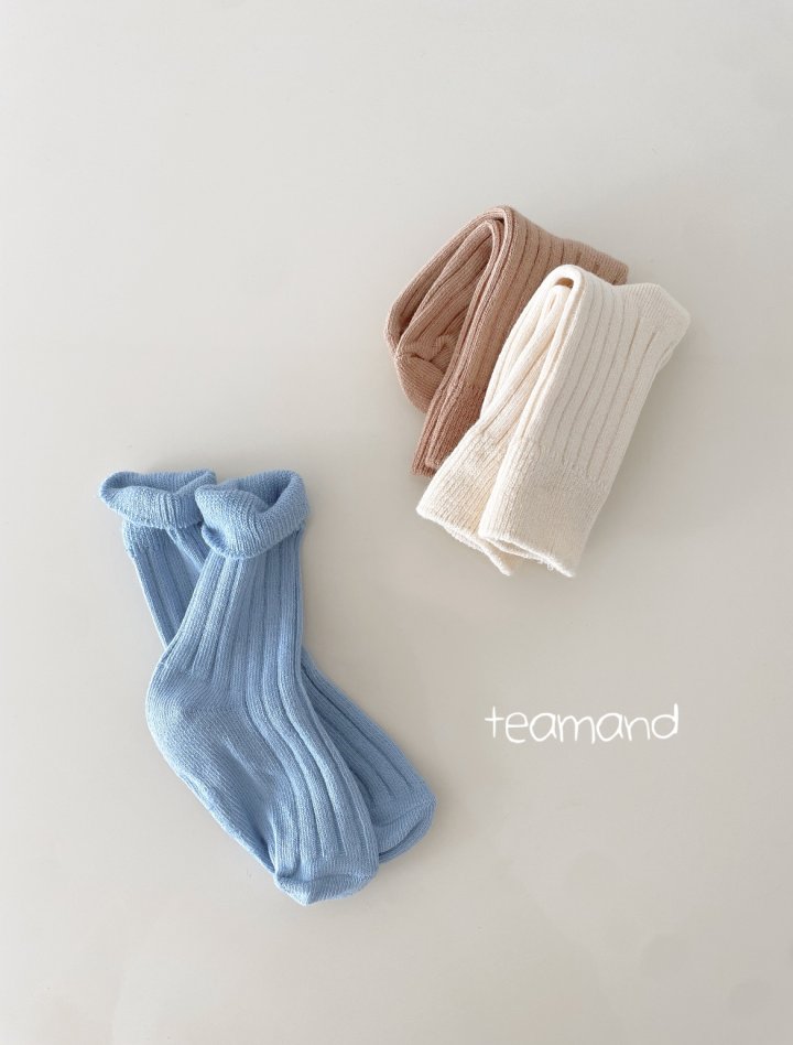 Teamand - Korean Women Fashion - #thatsdarling - Ribbed Socks Cream Cheese Set (with Mom) - 3