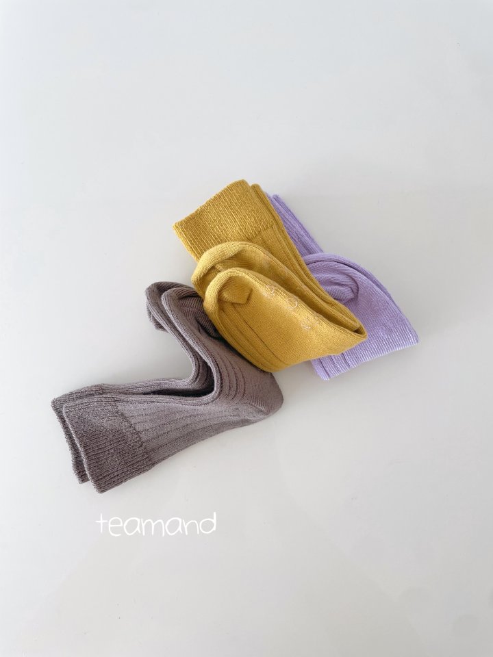 Teamand - Korean Women Fashion - #thelittlethings - Ribbed Socks Mocha Set (with Mom) - 5
