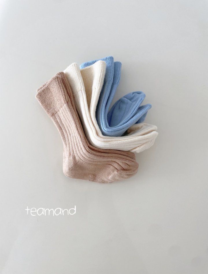 Teamand - Korean Women Fashion - #thatsdarling - Ribbed Socks Cream Cheese Set (with Mom) - 4
