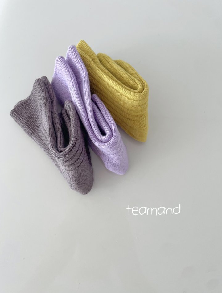 Teamand - Korean Women Fashion - #womensfashion - Ribbed Socks Mocha Set (with Mom) - 7