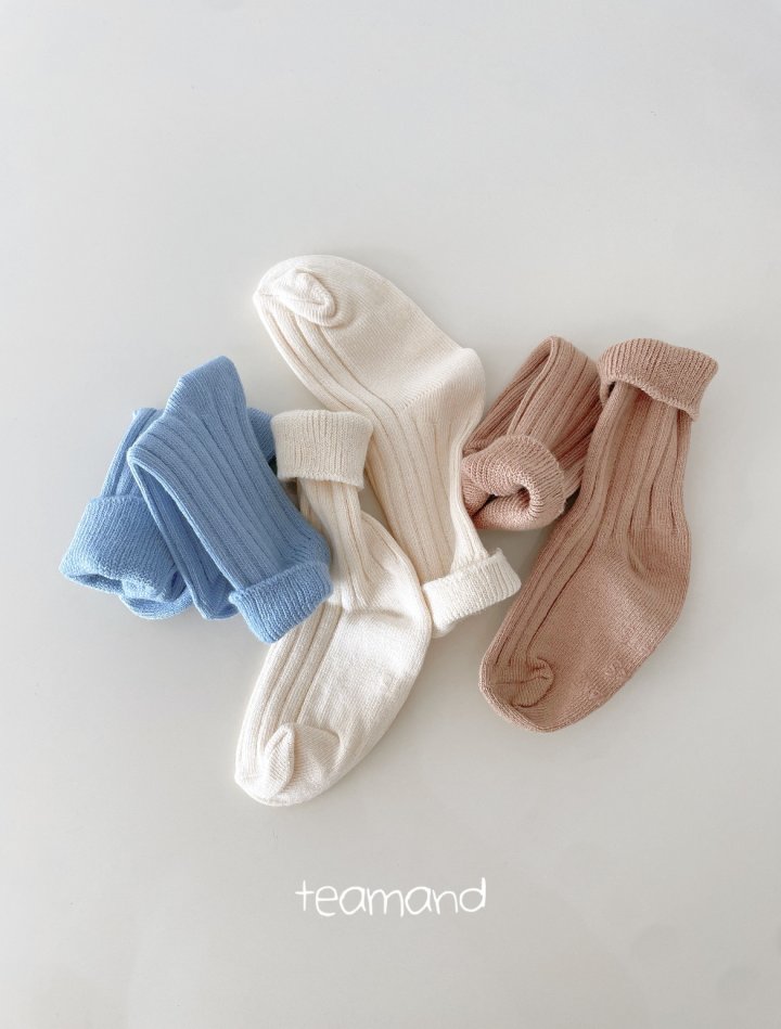Teamand - Korean Women Fashion - #womensfashion - Ribbed Socks Cream Cheese Set (with Mom) - 6