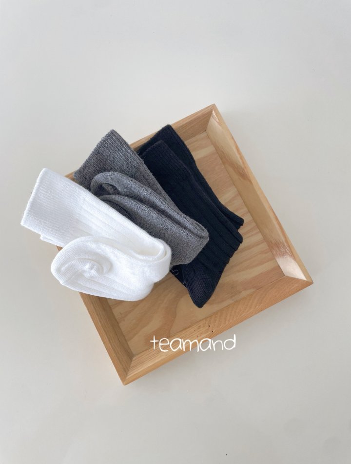 Teamand - Korean Women Fashion - #womensfashion - Ribbed Socks Plain Set (with Mom) - 6