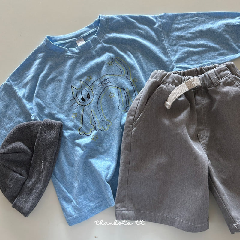 Thanksto TT - Korean Children Fashion - #kidsshorts - Belt Pigment Pants - 4