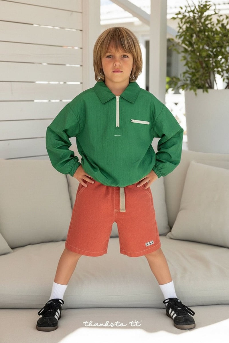 Thanksto TT - Korean Children Fashion - #kidsshorts - Shy Zip-Up - 4