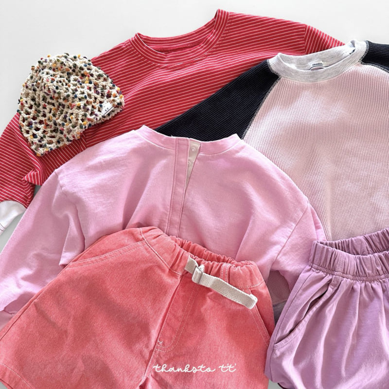 Thanksto TT - Korean Children Fashion - #kidzfashiontrend - Belt Pigment Pants - 5