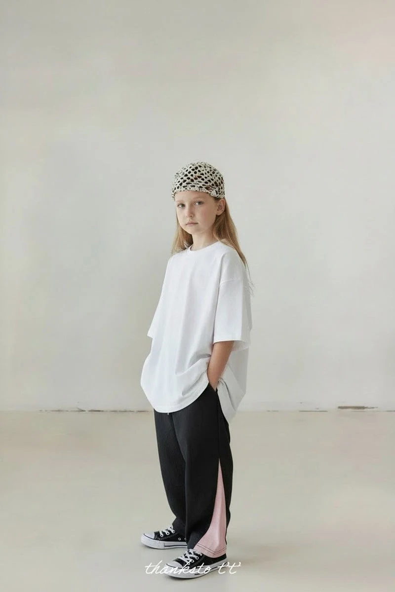 Thanksto TT - Korean Children Fashion - #kidzfashiontrend - Oversized Short Sleeve Tee - 2