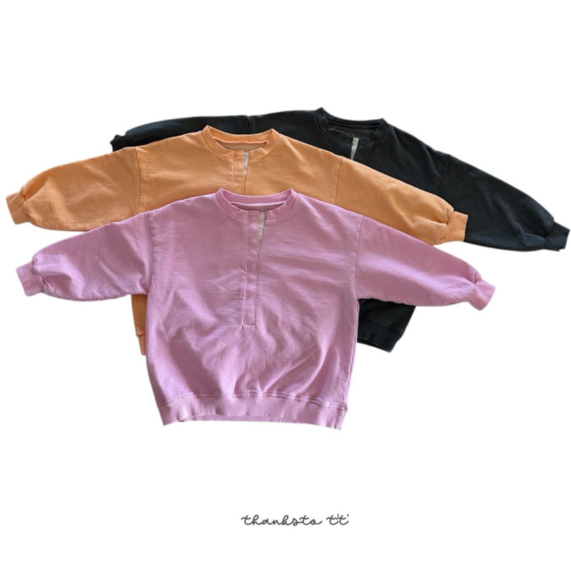 Thanksto TT - Korean Children Fashion - #littlefashionista - Snap Button Sweatshirt