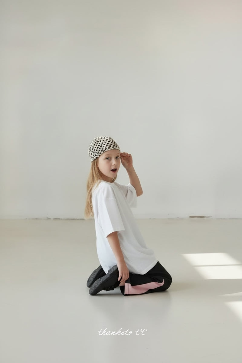Thanksto TT - Korean Children Fashion - #todddlerfashion - Oversized Short Sleeve Tee - 8