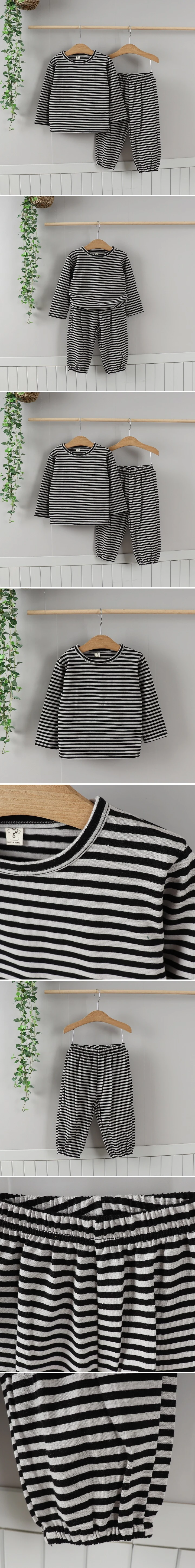 Tony - Korean Children Fashion - #childofig - Stripe Top Bottom Set