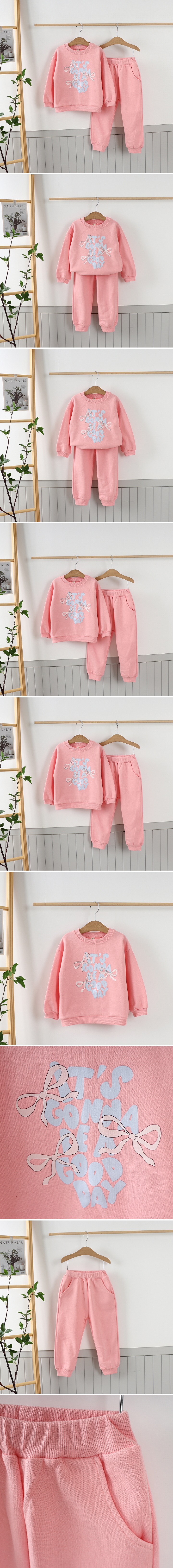 Tony - Korean Children Fashion - #kidsstore - Ribbon Top Bottom Set