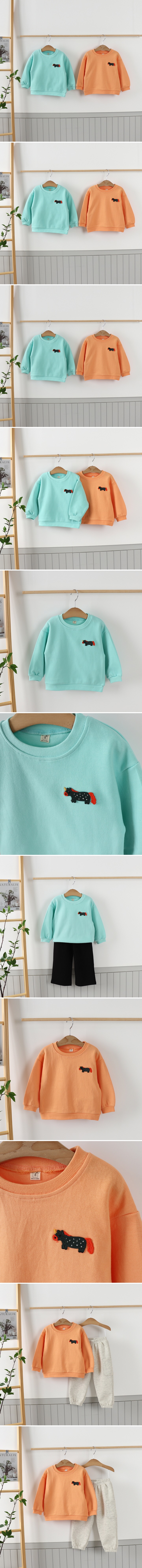 Tony - Korean Children Fashion - #prettylittlegirls - Mini Horse Sweatshirt