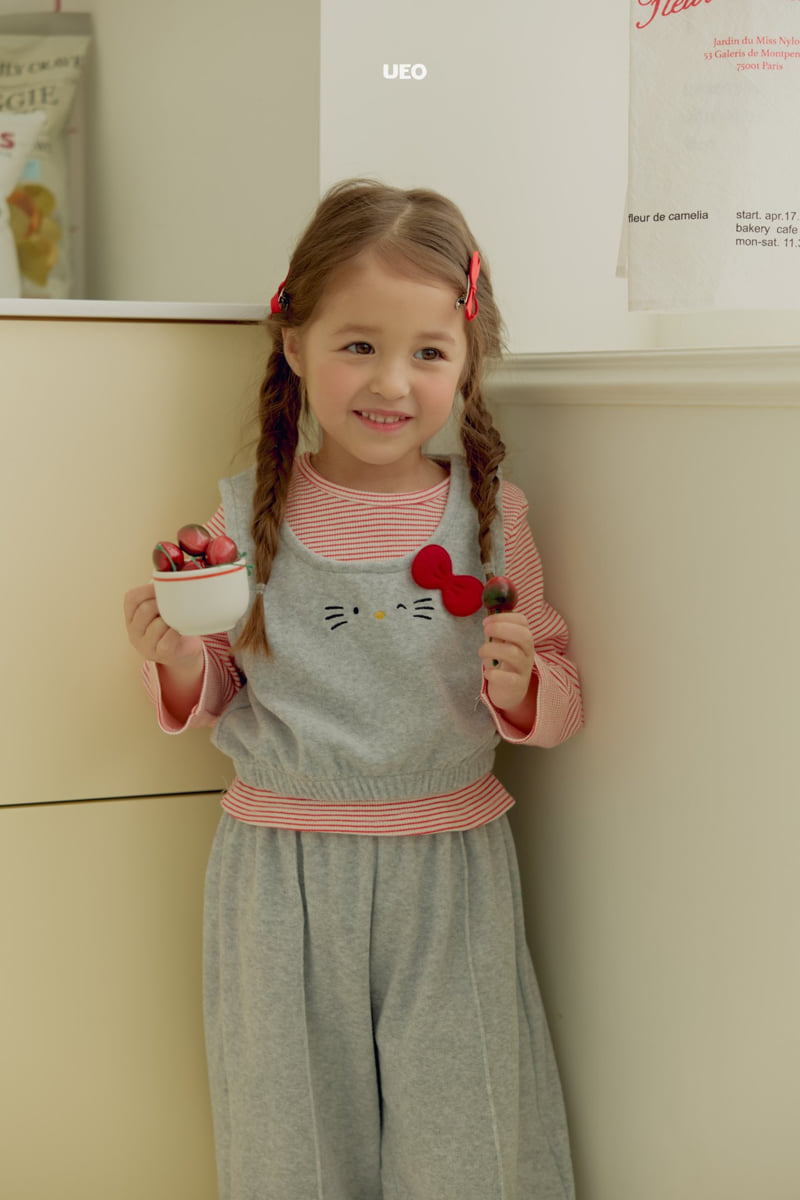 U Eo - Korean Children Fashion - #Kfashion4kids - Flower Bun Stripe Tee - 6