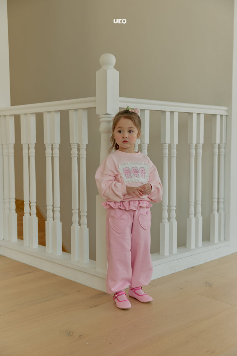 U Eo - Korean Children Fashion - #childofig - Heart Frill Jogger Pants - 3