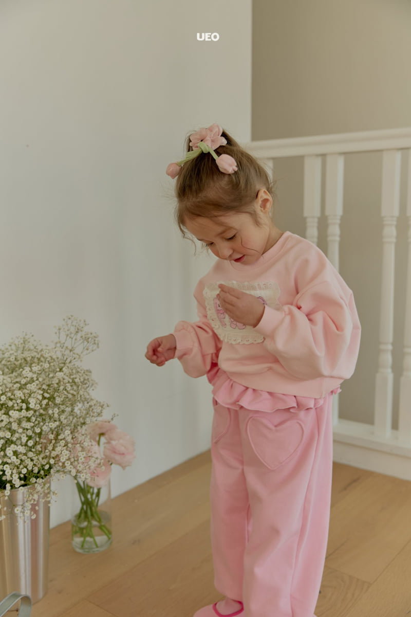 U Eo - Korean Children Fashion - #childofig - Heart Frill Jogger Pants - 4