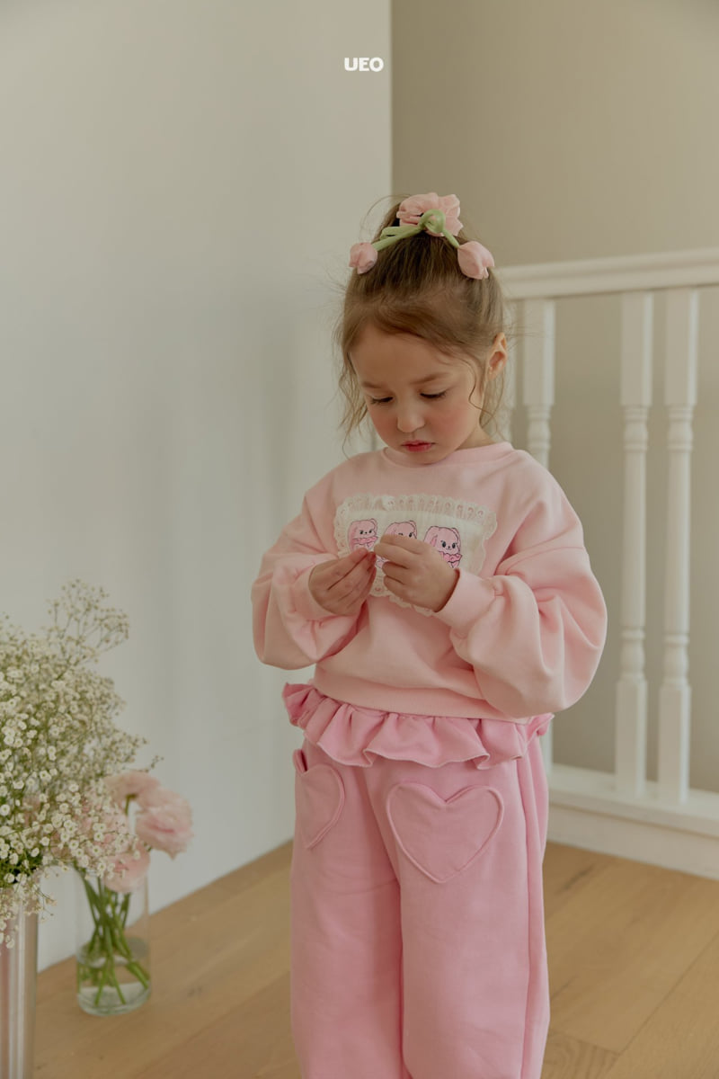 U Eo - Korean Children Fashion - #designkidswear - Heart Frill Jogger Pants - 6