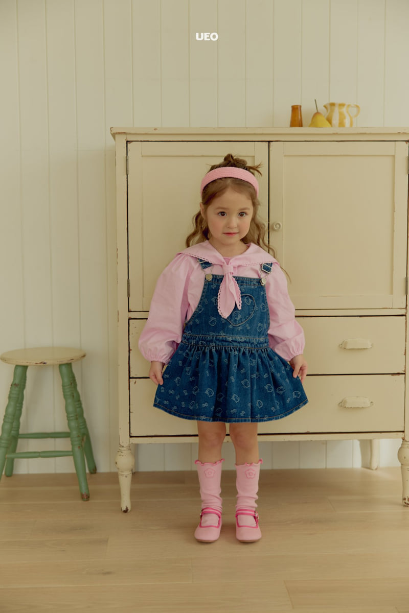 U Eo - Korean Children Fashion - #kidsshorts - Cheese Suspender Skirt - 3