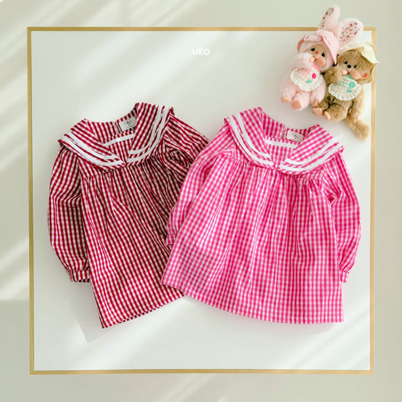 U Eo - Korean Children Fashion - #kidsshorts - Berry Check One-piece