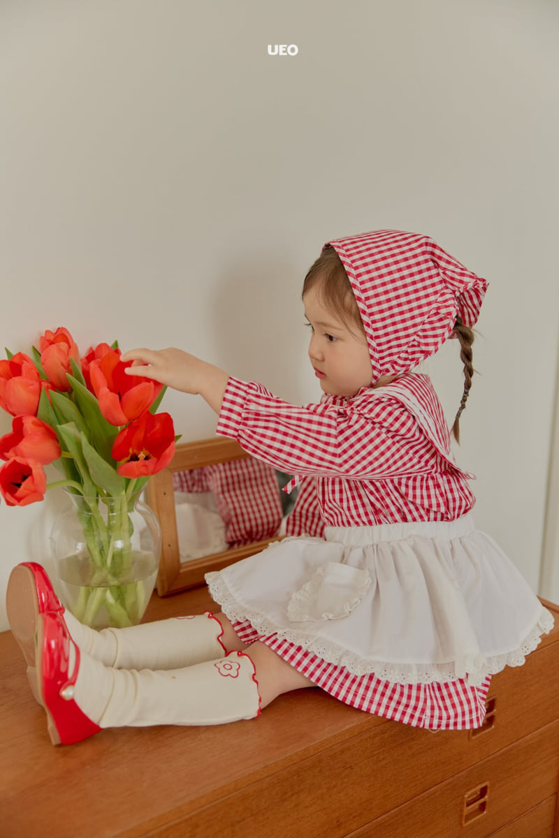 U Eo - Korean Children Fashion - #kidzfashiontrend - Berry Check One-piece - 3