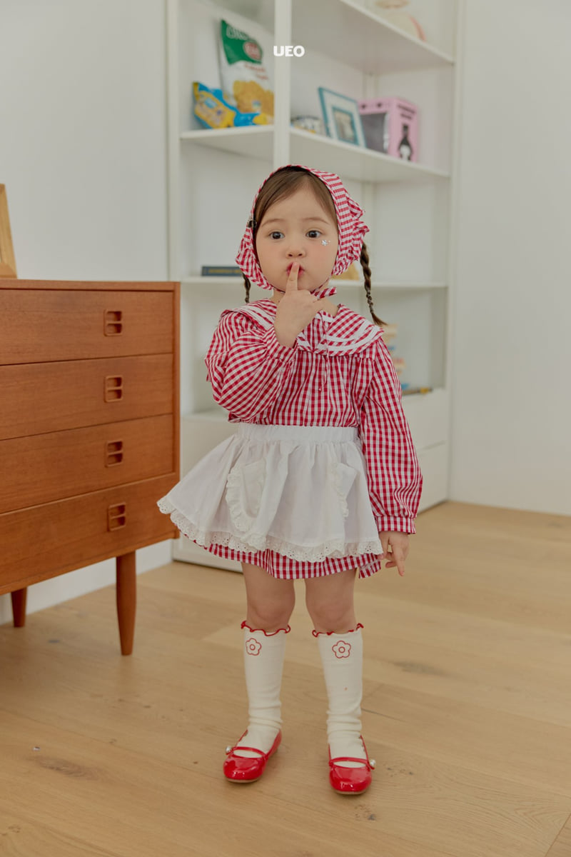 U Eo - Korean Children Fashion - #littlefashionista - Berry Check One-piece - 5