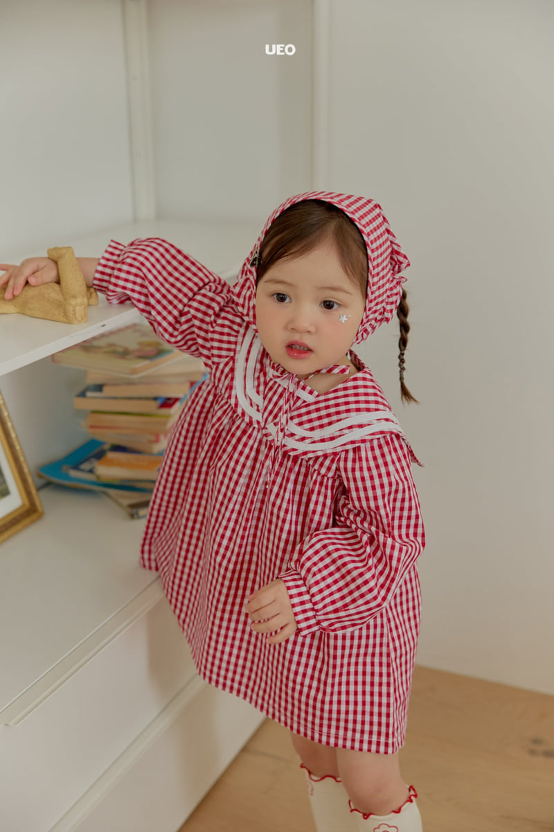 U Eo - Korean Children Fashion - #minifashionista - Berry Check One-piece - 7