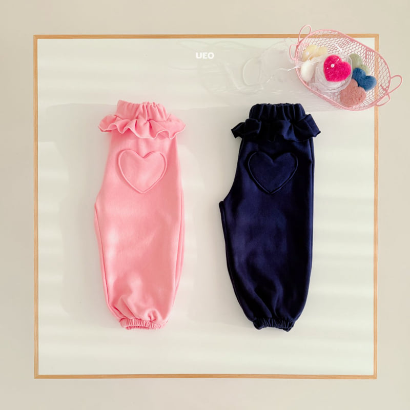 U Eo - Korean Children Fashion - #minifashionista - Heart Frill Jogger Pants
