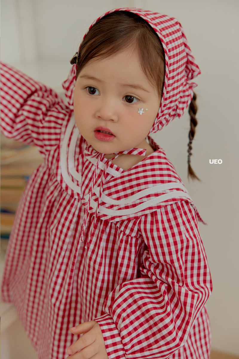 U Eo - Korean Children Fashion - #prettylittlegirls - Berry Check One-piece - 8