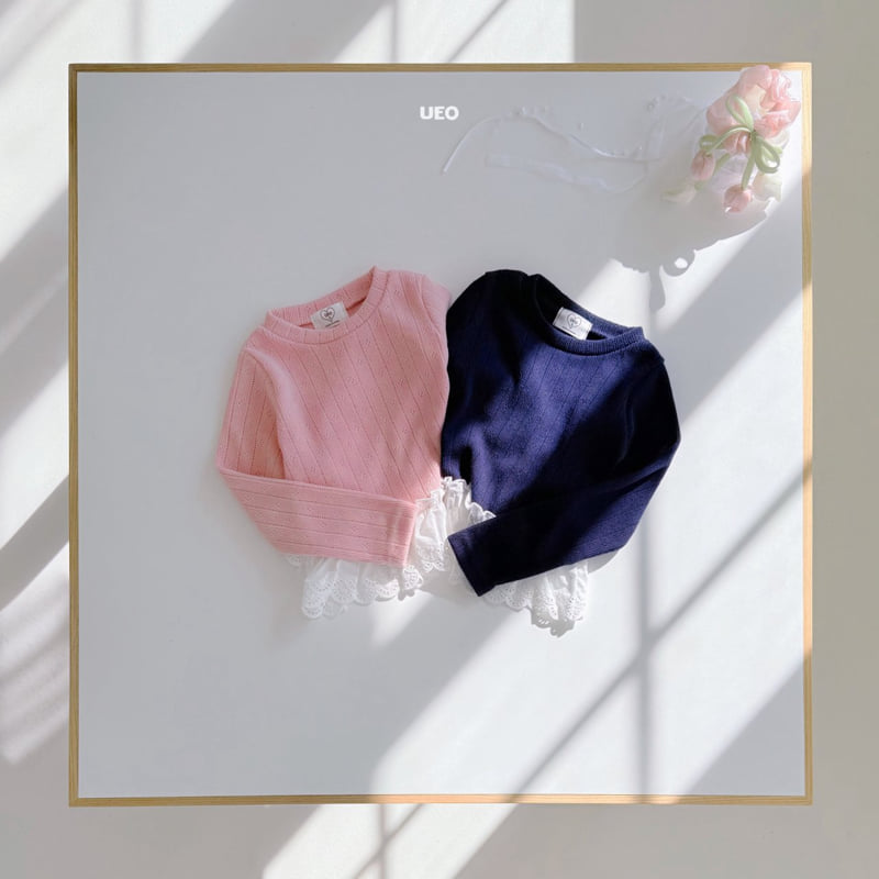 U Eo - Korean Children Fashion - #stylishchildhood - Joy Lace Frill Tee