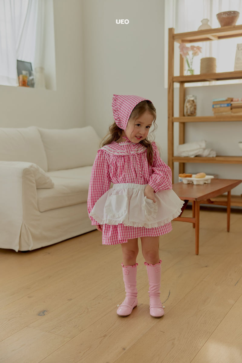 U Eo - Korean Children Fashion - #toddlerclothing - Berry Check One-piece - 10