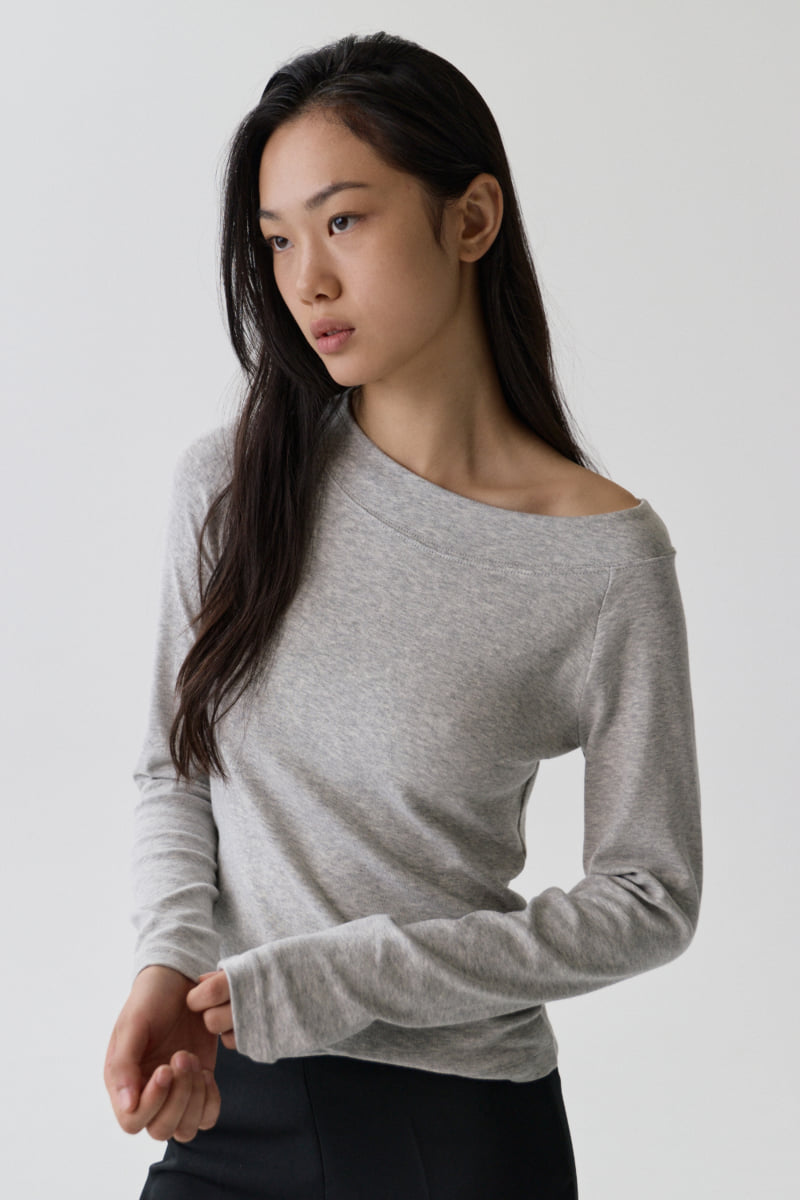 Understanding - Korean Women Fashion - #momslook - Geo Off-Shoulder Tee - 8