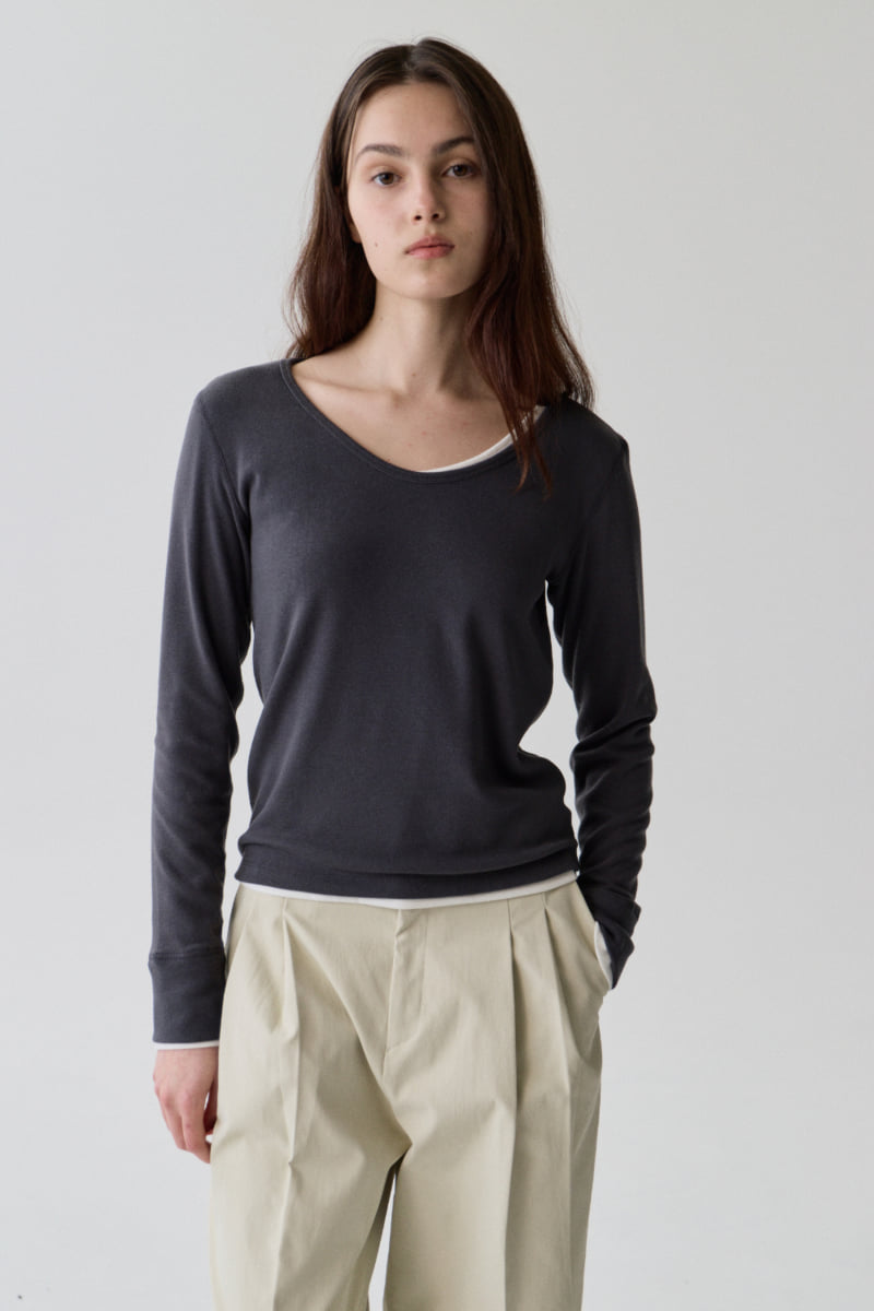 Understanding - Korean Women Fashion - #momslook - Essential V-Neck Tee - 7