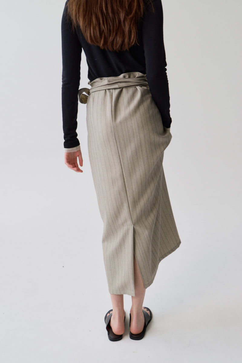 Understanding - Korean Women Fashion - #vintagekidsstyle - Stripe Wrap Skirt - 8